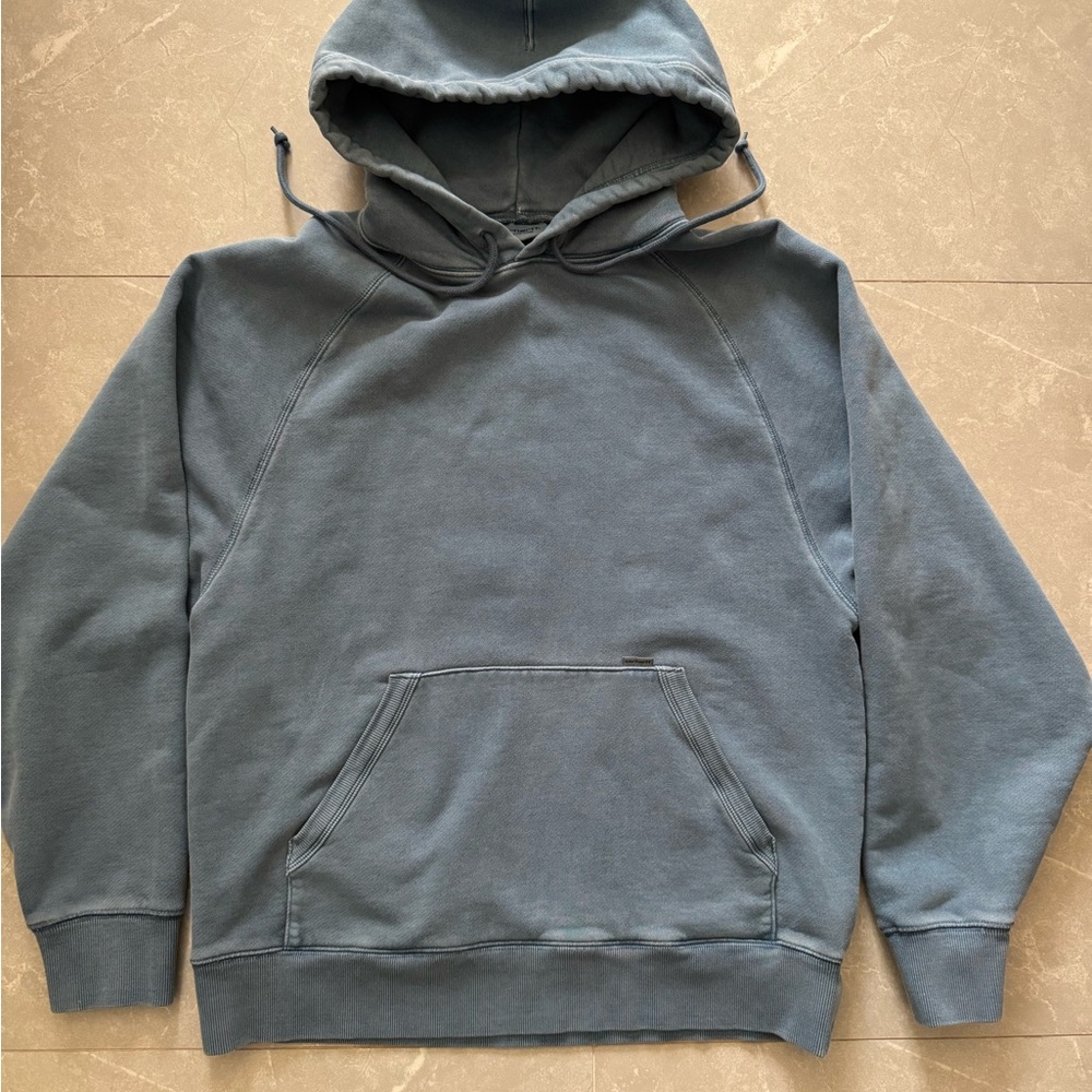 Carhartt WIP Vintage Washed Blue Sweatshirt Pullover with Hood sz SM